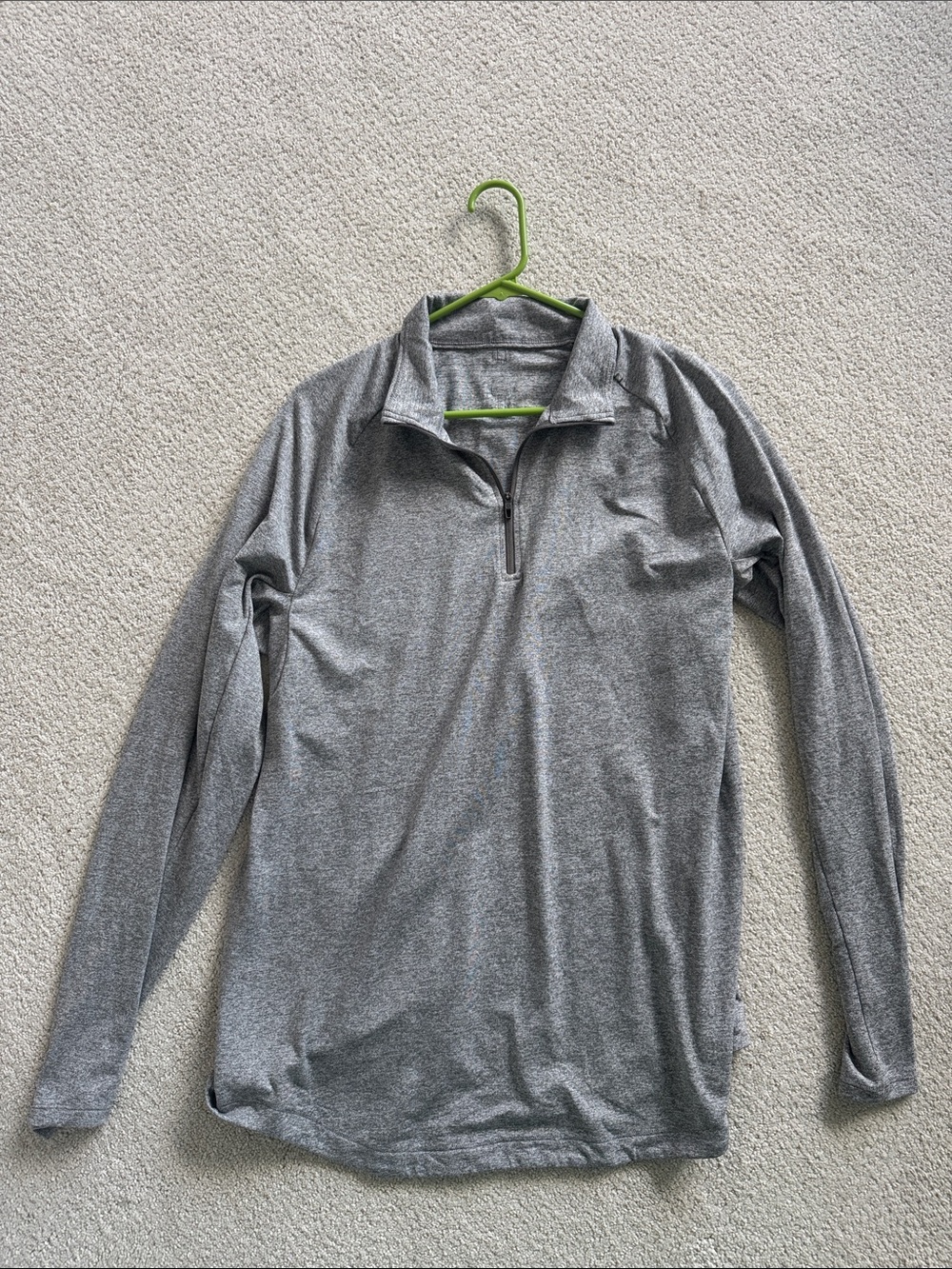 lululemon athletica Men's Heather Grey Long-Sleeve Quarter Zip